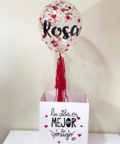 Caja con globo personalizado